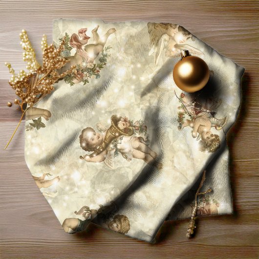 Vintage Engel Glittering Gold ID136 Stoff