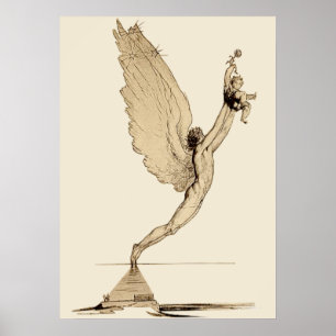 Vintage-Engel-Illustrationsposter Poster