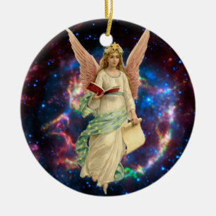 Vintage Engel im Himmel Keramikornament