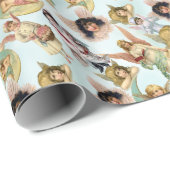 Vintage Engel in der Wolkendecke Geschenkpapier (Rolleneckpunkt)