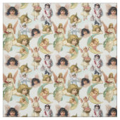 Vintage Engel in der Wolkendecke Stoff (Muster)