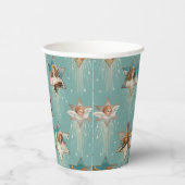 Vintage Engel in Sternen mit Musikinstrumenten Pappbecher (Rechts)