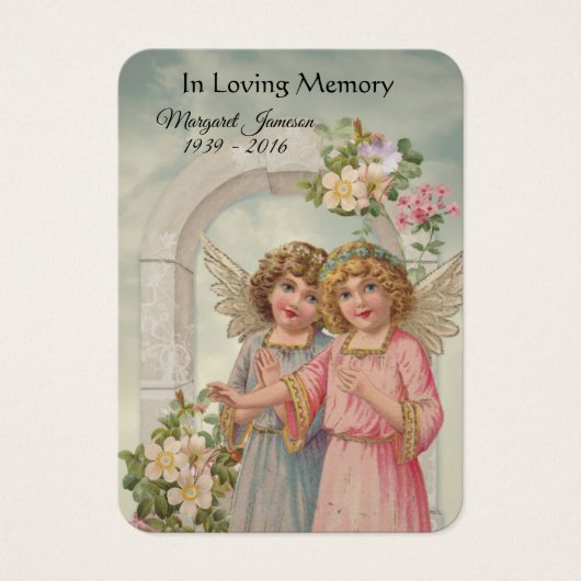 Vintage Engel Katholische Beerdigungskarte (Vorderseite)