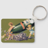 Vintage Engel mit Champagner, ein glückliches neue Schlüsselanhänger (Vorderseite)