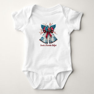 Vintage-Engel mit Floralmuster und festlichen Band Baby Strampler