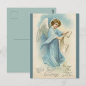 Vintage Engel mit Ostergrüßen auf einer Schriftrol Postkarte (Vorne/Hinten)