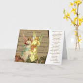 Vintage Engel Notenblatt Bibeltext Karte (Gelbe Blume)