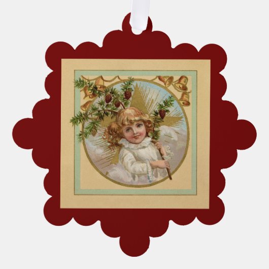 Vintage Engel Papier Ornament Karte (Vorderseite)