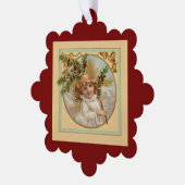 Vintage Engel Papier Ornament Karte (Linke Ecke)