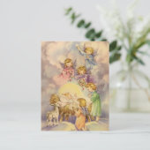 Vintage Engel rund um das Baby Jesus Postkarte (Stehend Vorderseite)