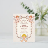 Vintage Engel Save The Date (Stehend Vorderseite)