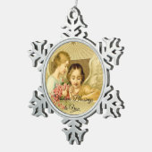 Vintage Engel Schneeflocken Zinn-Ornament (Rechts)