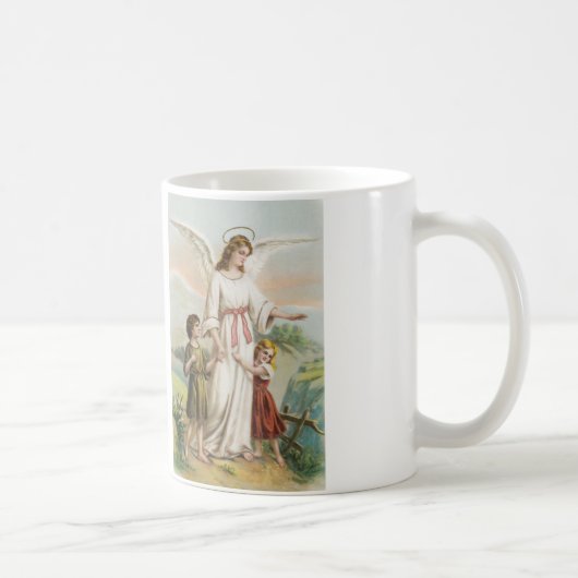 Vintage Engel Schutzengel und zwei Kinder Kaffeetasse (Rechts)