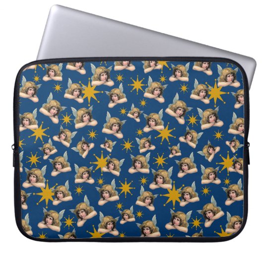Vintage Engel & Sterne Laptopschutzhülle (Vorderseite)