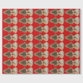 Vintage Engel & Tree Geschenkpapier (Flach)