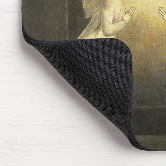 Vintage Engel über Jesus Christus Mousepad (Ecke)