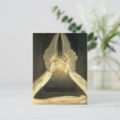 Vintage Engel über Jesus Christus Postkarte (Stehend Vorderseite)