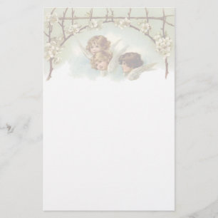 Vintage Engel und Blumen-Briefpapier Briefpapier