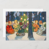 Vintage Engel- und Weihnachtsbaummalerei Feiertagskarte (Vorne/Hinten)