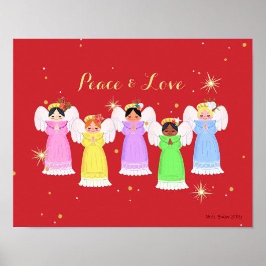 Vintage Engel Weihnachten Kunstdrucke Poster (Vorne)