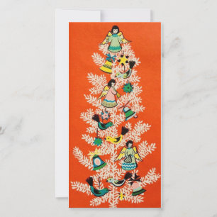 Vintage Engel Weihnachtsbaum Feiertagskarte