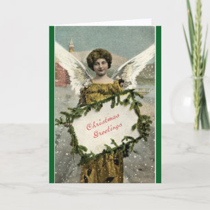 Vintage-Engel-Weihnachtsgruß-Feiertagskarte Feiertagskarte