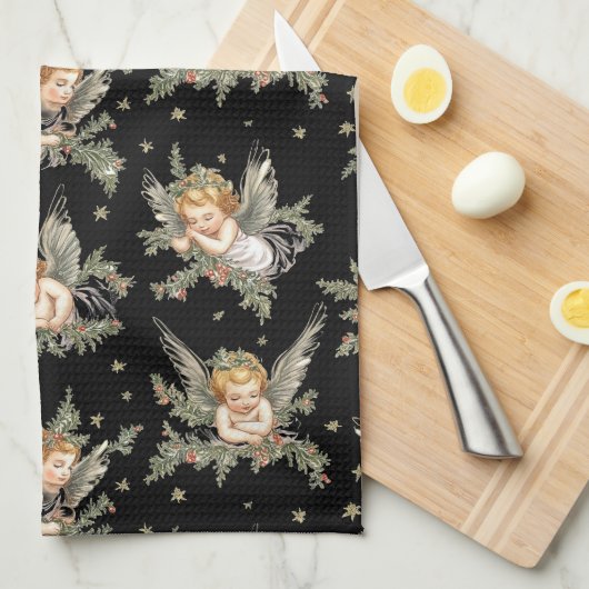 Vintage Engelchen Geschirrtuch (Viertel Falte)