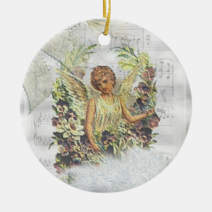 Vintage-Engels-Ornament Keramik Ornament