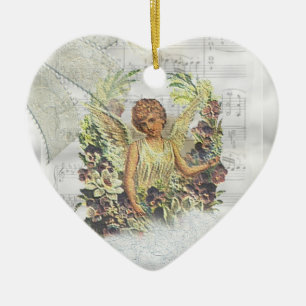 Vintage-Engels-Ornament Keramik Ornament