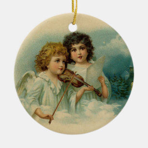 Vintage Engels-Verzierung Keramik Ornament