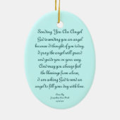 Vintage Engels-Verzierung mit Gedicht Keramik Ornament (Hinten)