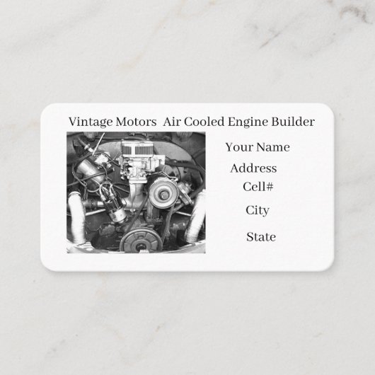 Vintage Engine Builder Business Card Visitenkarte (Vorderseite)