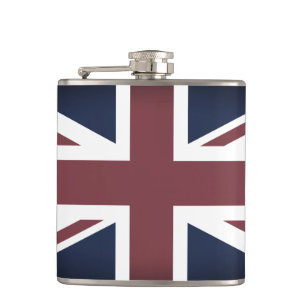 Vintage England & britische Flagge, UK Mode / Brit Flachmann