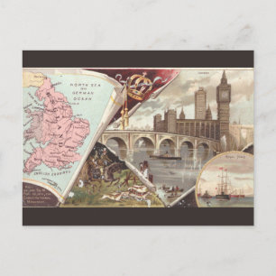 Vintage-England-Karte Postkarte