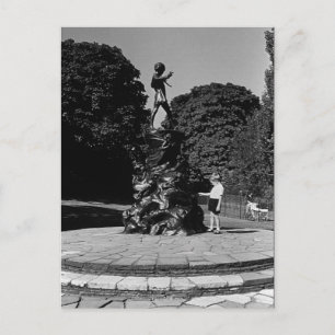Vintage England London Peter Pan statue Kensington Postkarte
