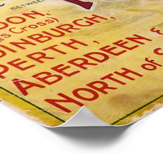 Vintage England & Scotland Rail Advertising Poster (Ecke)