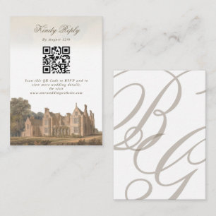 Vintage-Englisch Manor Chateau Villa Hochzeit Begleitkarte