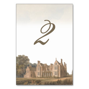 Vintage-Englisch-Manor-Chateau-Villa-Hochzeit Tischnummer