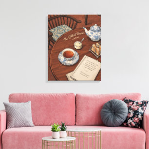 Vintage englische Afternoon-Tea-Kunst Leinwanddruck
