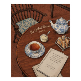 Vintage englische Afternoon-Tea-Kunst Poster