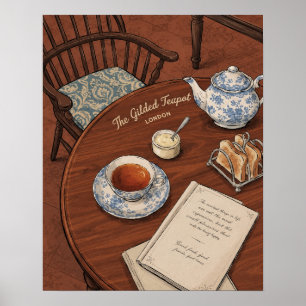 Vintage englische Afternoon-Tea-Kunst Poster