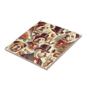 Vintage englische Bulldog - Nahtlose Illustration Fliese (Seite)