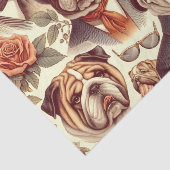 Vintage englische Bulldog - Nahtlose Illustration Seidenpapier (Ausschnitt)