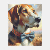 Vintage englische Foxhound-Malerei Fleecedecke (Vorderseite)