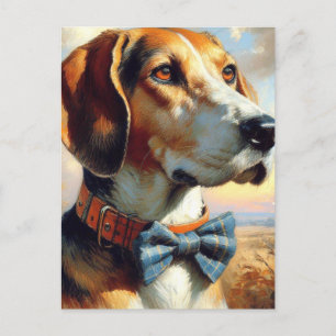 Vintage englische Foxhound-Malerei Postkarte