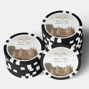 Vintage englische Manor Chateau Villa Hochzeit Pokerchips