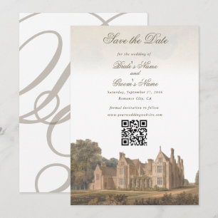 Vintage englische Manor Chateau Villa Hochzeit Save The Date