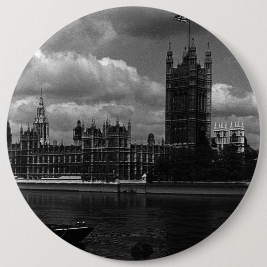 Vintage englische Parlamentsgebäude Button (Vorderseite)
