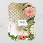 Vintage englische Rose Glam Old Hollywood Regency Einladung (Vorne/Hinten)