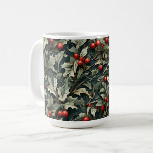 Vintage-Englische Stechpalmenbeeren-Botanik Kaffeetasse